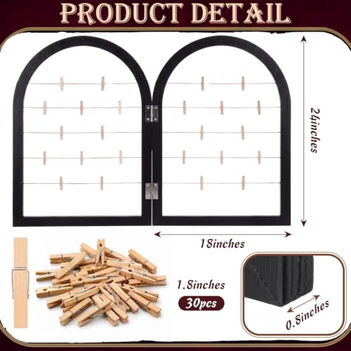 Briwooody Black 36x24” 2-Panel Arch Photo Display Frame - Farmhouse Style
