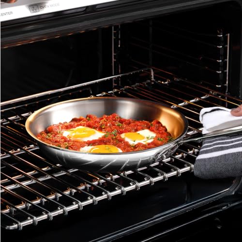 Tri-Ply Stainless Steel 12-Inch Frying Pan with Lid - Induction & Oven Safe