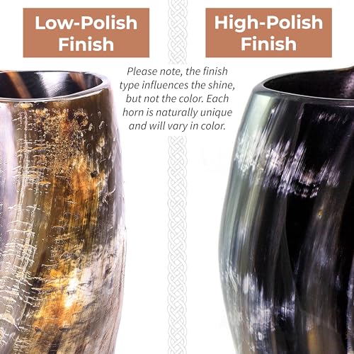 Authentic Viking Drinking Horn Mug - 16 oz Handcrafted Ox Horn Tankard