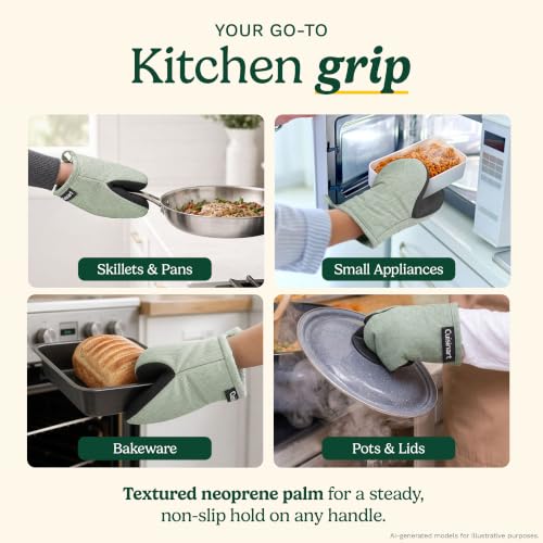 Mini Oven Mitts 2-Pack, Heat Resistant Neoprene Grip Gloves, 5.5x7 Inch