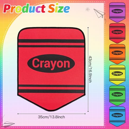 6-Piece Crayon Classroom Carpet Seats, 14x17 Inch Non-Slip Floor Mats
