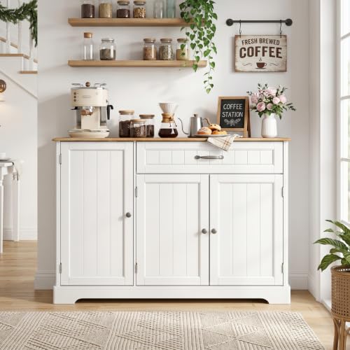 Kitchen Coffee Bar Cabinet - Sideboard Buffet with Drawers & Shelves