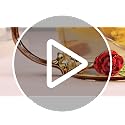 3D Enamel Glass Flower Tea Mug with Matching Spoon, Heat Resistant Cup