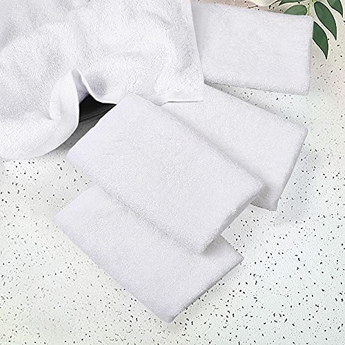 Yoofoss White 10x10 Inch Bamboo Rayon Washcloths - Pack of 10, Multi-Purpose Facial & Baby Towels