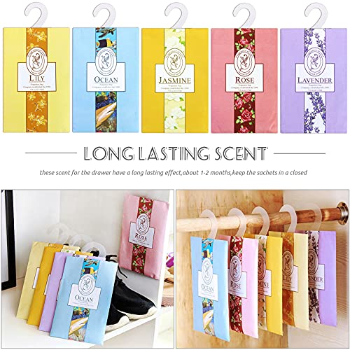 15-Pack Hanging Closet Sachets, Long-Lasting Scented Air Freshener Bags
