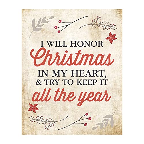 Christian Wall Art Psalm Print - Holiday Christmas Decor 8x10 Unframed