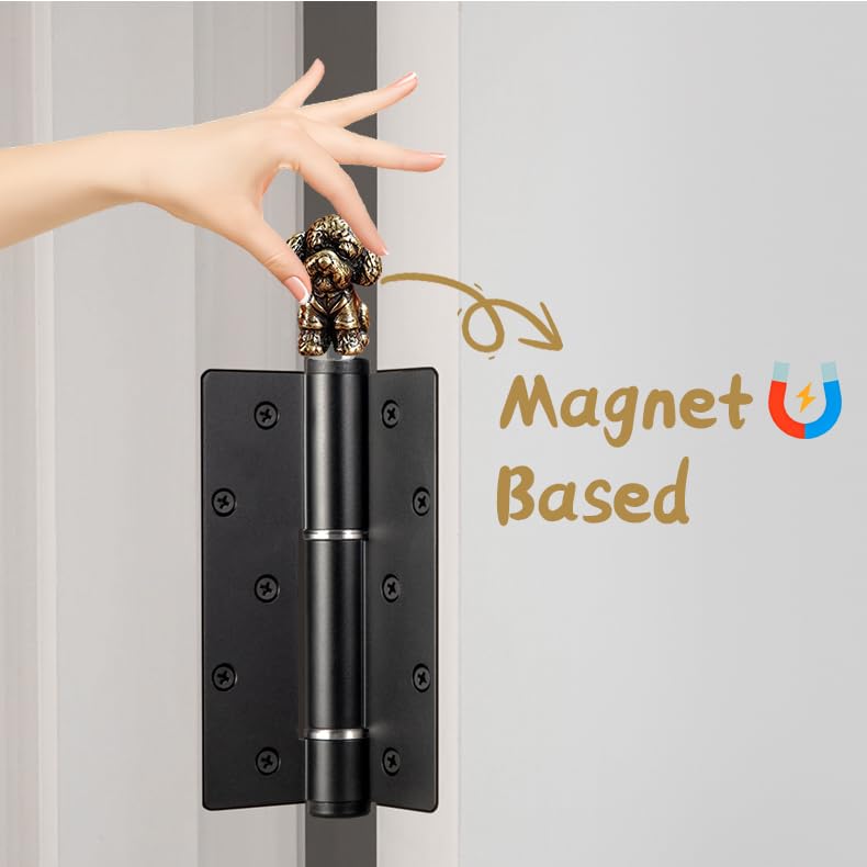 3-Piece Retro Animal Brass Door Hinge Toppers - Magnetic Home Decor