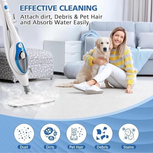 6 Pack Microfiber Steam Mop Pads for 10-in-1 Floor Cleaner, Washable
