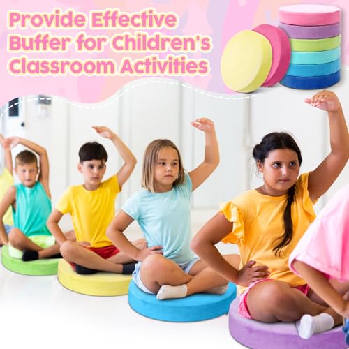 8-Pack 15-Inch Round Floor Cushions for Kids - Soft Plush Classroom Seating