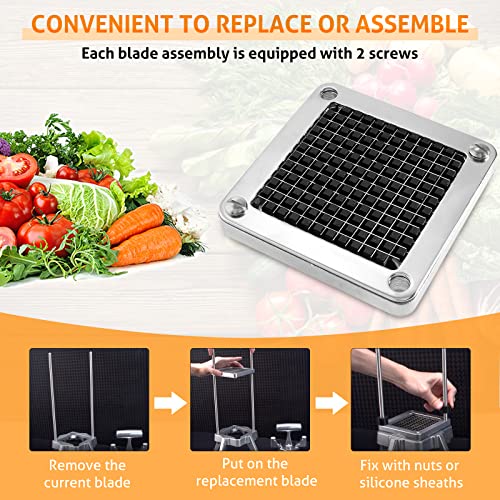 1/4-Inch Commercial Vegetable Chopper Dicer Blade with Pusher Block