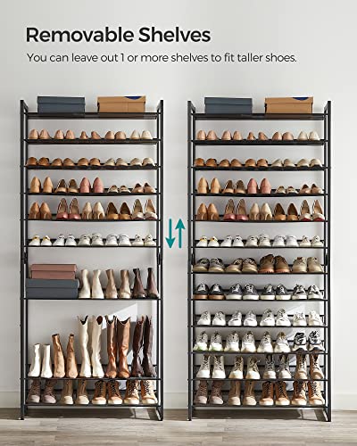 12-Tier Metal Shoe Rack Organizer, Stackable Shoe Storage Shelf
