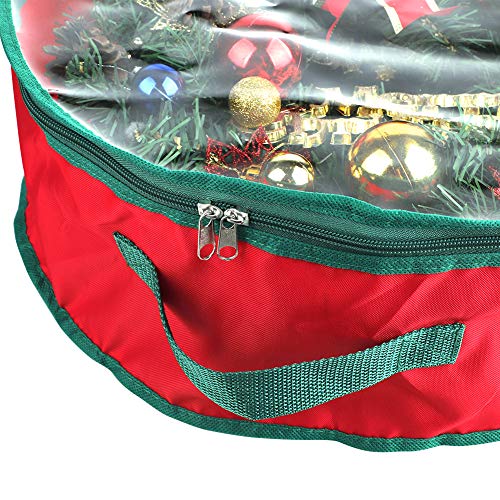 16-Inch Christmas Wreath Storage Bag 2-Pack Heavy Duty Holiday Organizer