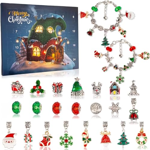 Christmas Advent Calendar DIY Bracelet Making Kit - 24 Day Countdown for Kids