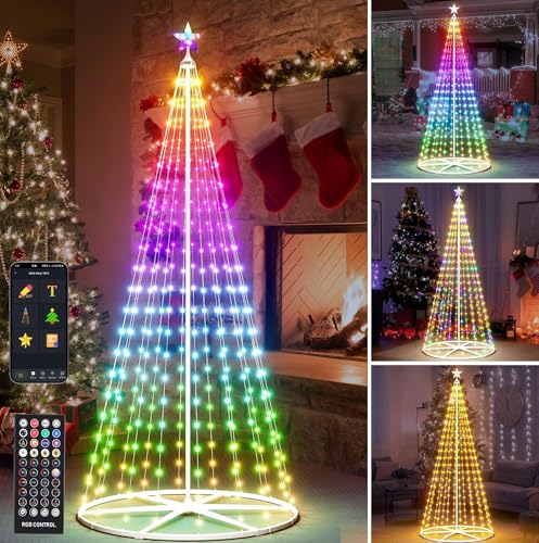 Yakmax 7.5FT Multicolor Smart LED Cone Christmas Tree with Music & App Control