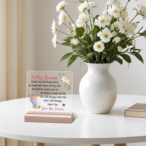 Vadaka Granny Christmas Acrylic Desk Sign - Grandma Gift from Grandkids