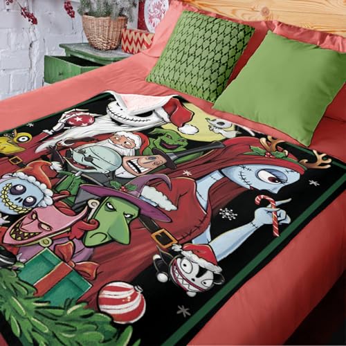 Christmas Flannel Blanket 50x60 Santa Monster Witch Throw Blanket - Holiday Decor