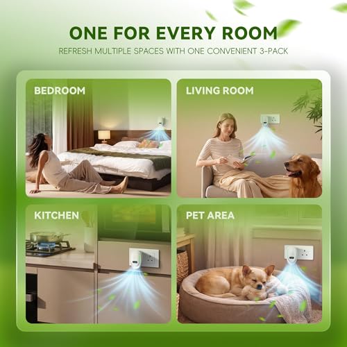 Negative Ion Air Purifier 3-Pack Small Portable Plug-In Air Freshener for Home