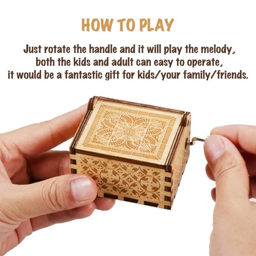 Engraved Wooden Music Box - You Are My Sunshine Hand-Cranked Keepsake