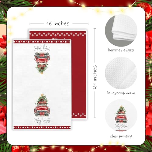EJGFS Ho Ho Ho Christmas Kitchen Towels Set of 2, 16x24 in