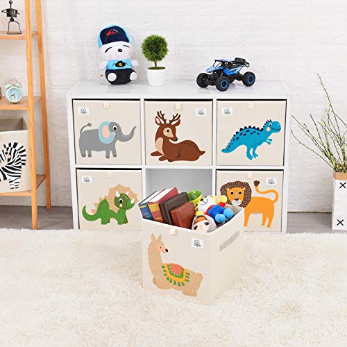 13-Inch Animal Cube Storage Bin - Foldable Fabric Toy Organizer Basket