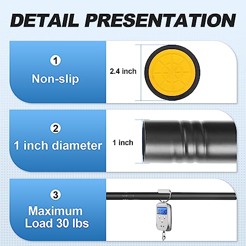CorkLatta Heavy Duty Black Shower Curtain Rod 31 to 80 Inch Adjustable