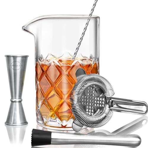 20oz Crystal Mixing Glass Set with Bar Tools - Cocktail Shaker & Accessories
