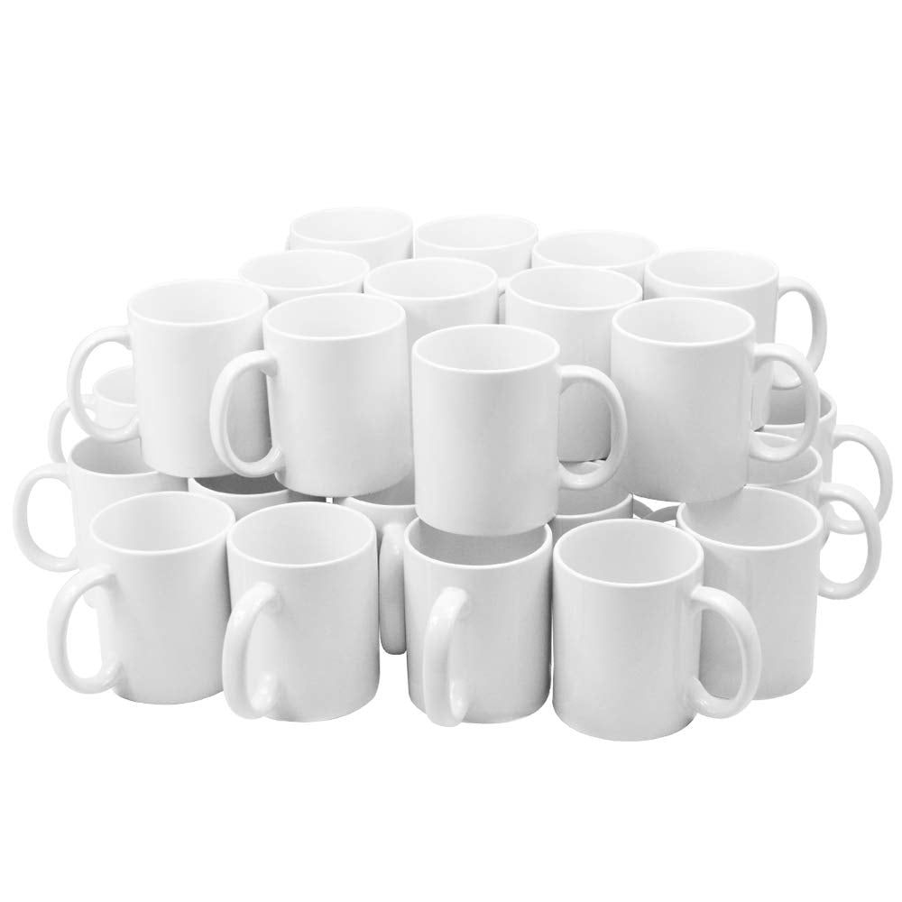 MYSUB Sublimation Mugs, Cups 11oz Sublimation Ceramic Blank Coffee Mugs,White Cups, Sulimation Blanks, Blank White Mugs-36 pack bulk bundle (36pc white mug single box)