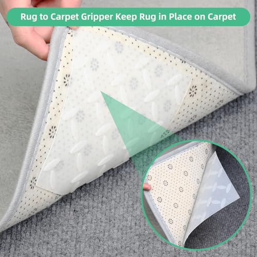 5-Pack 6x6-Inch Clear Silicone Non-Slip Rug Gripper Pads for Carpets