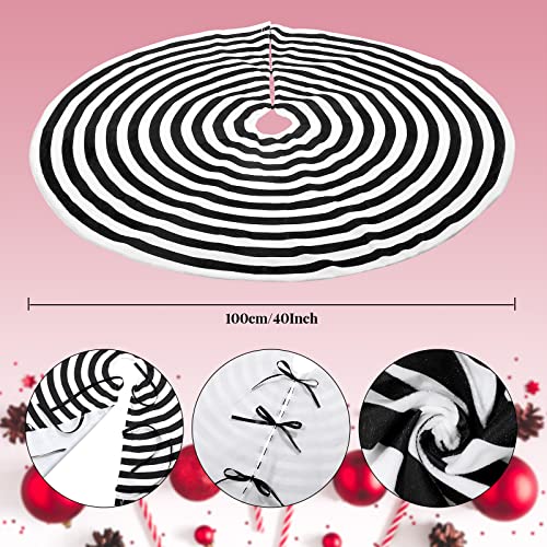 Zomiboo Classic Christmas Tree Decoration Set 40 Inch Black & White Holiday Decor