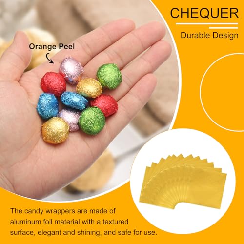 uxcell Gold 6 x 6 Inch Aluminum Foil Candy Wrappers 100pcs for Chocolate & Dessert Packaging