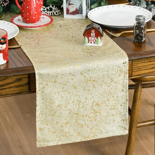 Artoid Mode Beige Dutch Fleece Table Runner 13x72 Inch for Dining & Home Decor