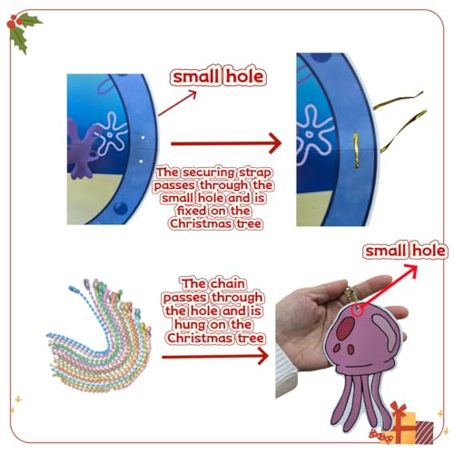Yellow Sponge Underwater Theme Christmas Tree Ornaments - 13 pcs