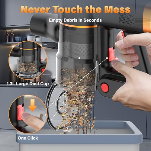 Tikom V500 Cordless Stick Vacuum Cleaner, 40Kpa 450W Lightweight Handheld