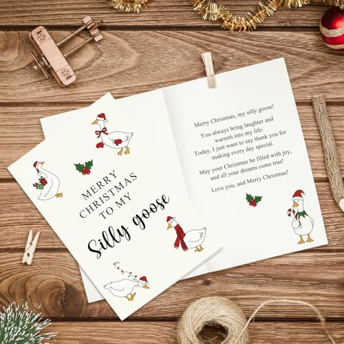 Silly Goose Christmas Card Gift for Him Her - Funny Holiday Greeting Card
