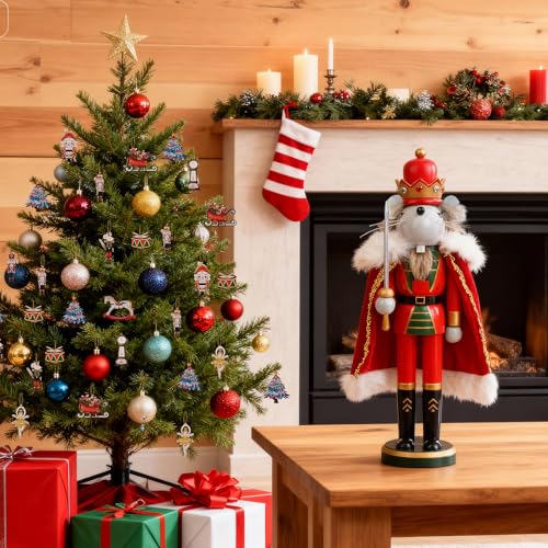 12-Inch Mouse King Nutcracker with 12 Nutcracker Ornaments - Anwenk Christmas Decor
