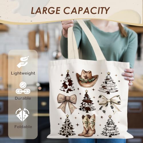 Santa Claus Christmas Tote Bag for Women – LUVADIAN Western Bow Gown Gift