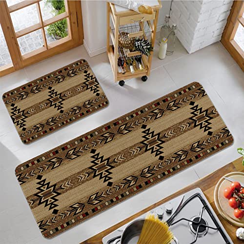 Sunflower Kitchen Rugs and Runner Set of 2, Non-Slip Boho Farmhouse Floor Mats