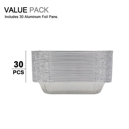 LeePhorn Aluminum Pans 9x13 Disposable Foil Pans Half Size (30Pack) Baking Pans Roasting Pan Great for Cooking, Heating, Storing