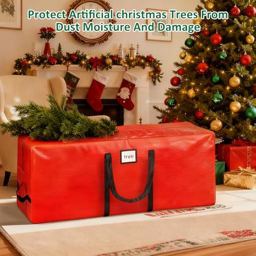 7.5 Ft Christmas Tree Storage Bag Waterproof Heavy Duty Red