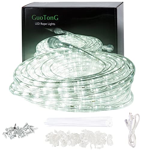 50ft LED Rope Lights - Waterproof Daylight White Connectable Lighting