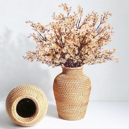 Champagne Baby's Breath Artificial Flowers - Pack of 5 for Home Decor