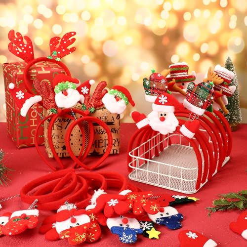 Giegxin 64 Pcs Christmas Headbands Set – 36 Designs Holiday Party Hair Accessories