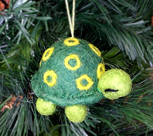 Ruth and Wilde Wool Turtle Christmas Ornament - Handmade Holiday Decor