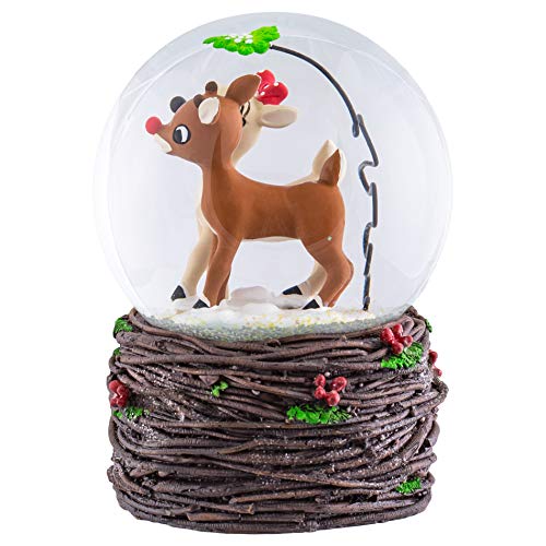Roman Rudolph & Clarice Snow Globe with Forest Scene, 5.5 Inch