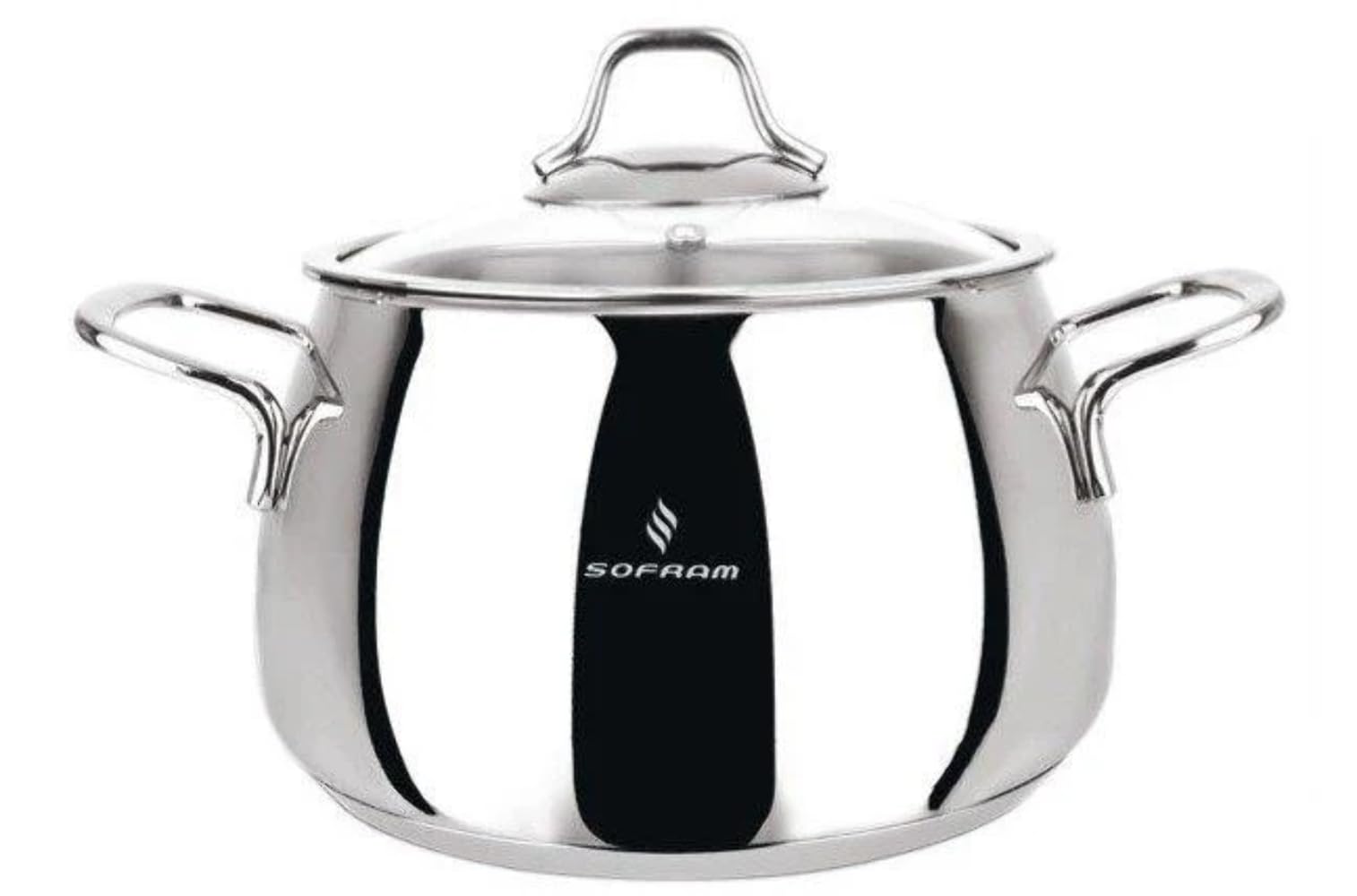 Venus Stainless Steel Deep Stock Pot with Glass Lid Soup Pot Deep Casserole Cooking Pot Suitable for Induction Stove Cookware (2.1-qt. (2 L))
