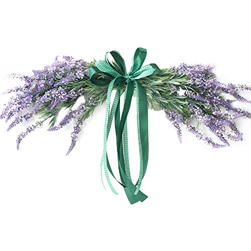 21.6-Inch Artificial Lavender Flower Swag for Front Door and Wedding Decor