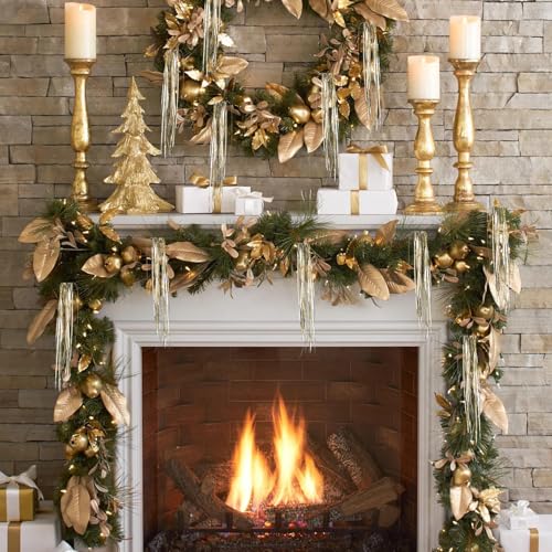 Metallic Tinsel Icicles for Christmas Tree - 4000 Strands, 18 Inch Holiday Streamers