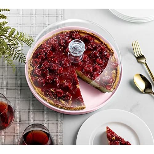 Godinger Cake Stand, Cake Plate Server with Dome, Metal Serving Tray and Shaterproof Acrylic Lid