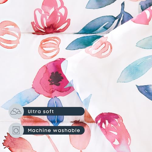 Floral Toddler Nap Mat with Removable Pillow and Blanket, Mauve Pink