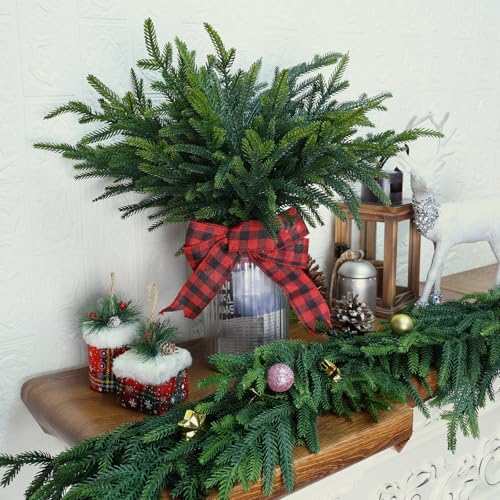 Tulvend 12 Pcs Artificial Pine Branches Real Touch Holiday Decor